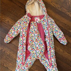 Floral Baby Snowsuit with Hood